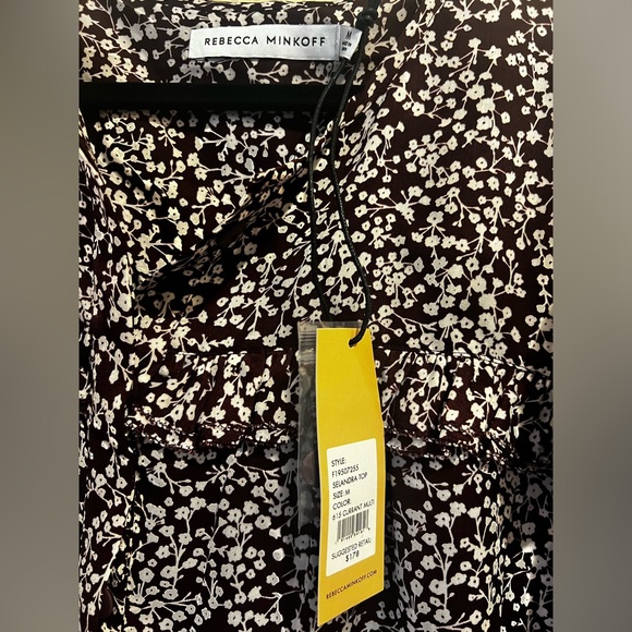 NWT Rebecca Minkoff Women’s “Selandra” Ruffled Hidden Button Floral Blouse M - Picture 2 of 8